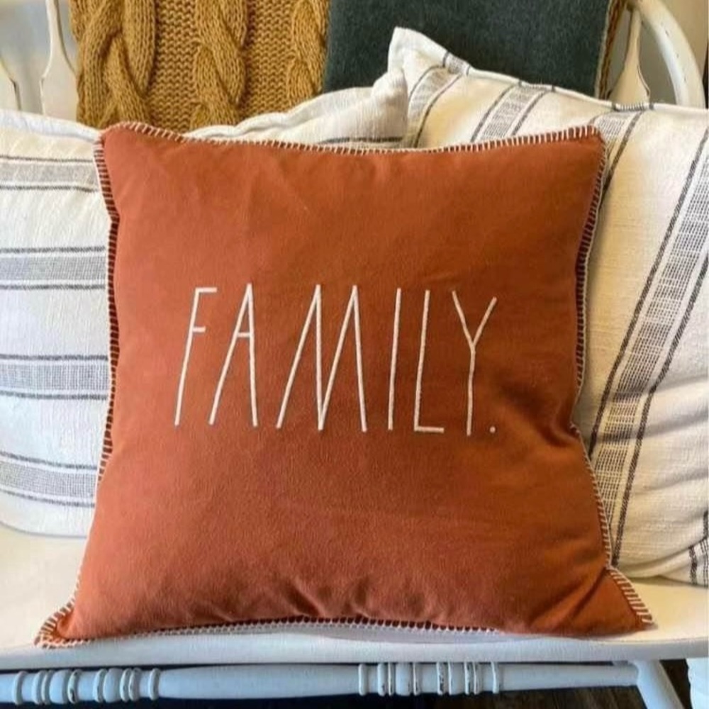 Rae Dunn Fall Family Pillow -
19" x 19"